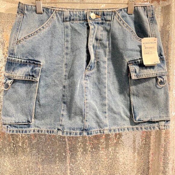 BP Denim Cargo Skirt - Picture 1 of 3